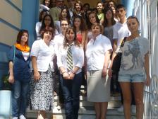 The participants together with Emil Stoyanov infront of the information center in Plovdiv